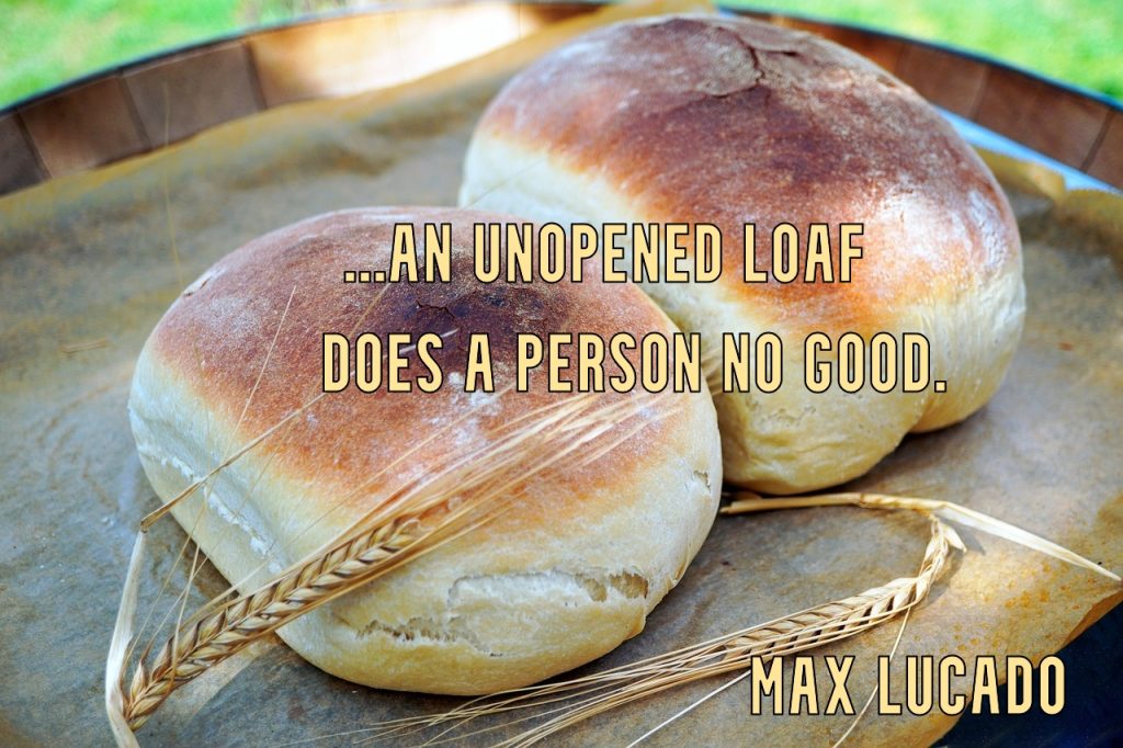 Unopened loaf of bread