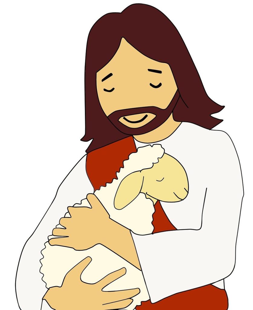 Jesus holding lamb